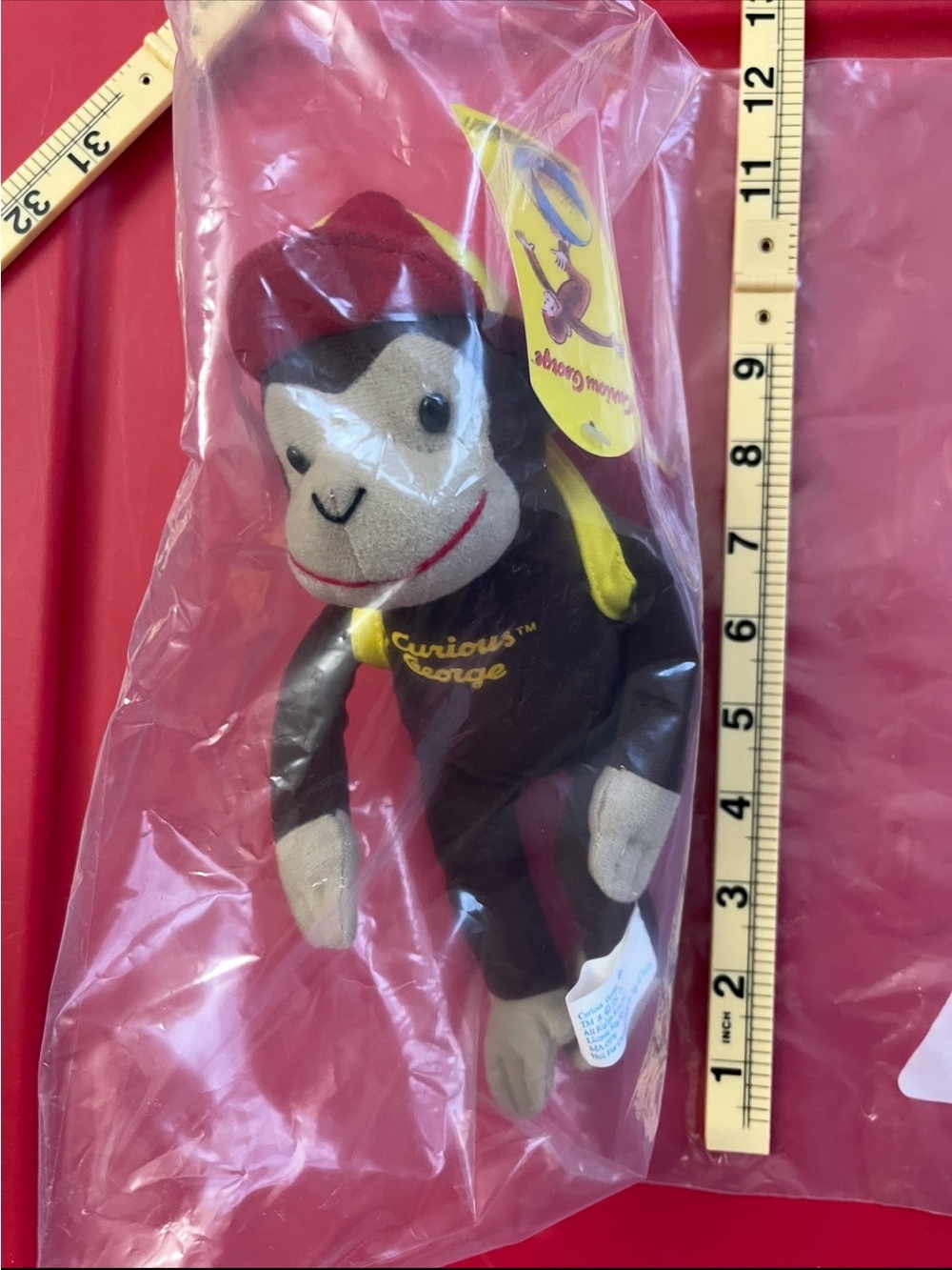 Curious George Plush Monkey with Red Cap and Yellow Logo